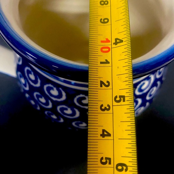 Polish Pottery Cobalt Blue & White Swirls Pitcher - Picture 10 of 10